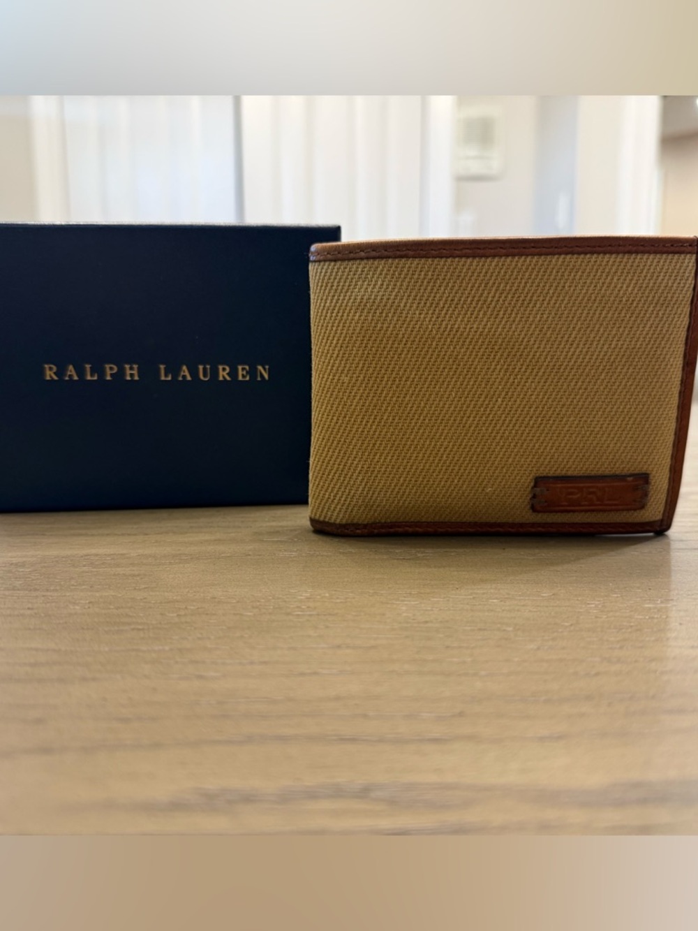 Ralph Lauren Canvas Wallet in Tan and Brown